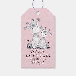 Étiquettes-cadeau Tag Baby shower Favoriser Giraffe Girls