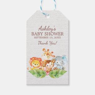 Étiquettes-cadeau Tag Baby shower Favoriser Safari Jungle Boys