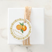 Étiquettes Cadeau Tag blanc vintage maison orange (En situation)