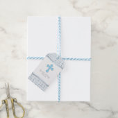 Étiquettes-cadeau Tag-Blue & Silver en Merci croisé (Avec de laficelle)