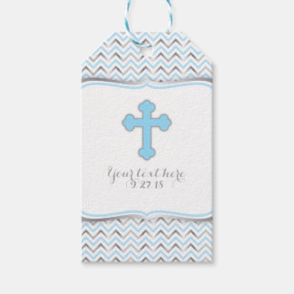 Étiquettes-cadeau Tag-Blue & Silver en Merci croisé