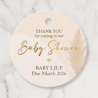 Étiquettes Cadeau Tag Boho Baby shower Favor - Pampas Grass Neutral