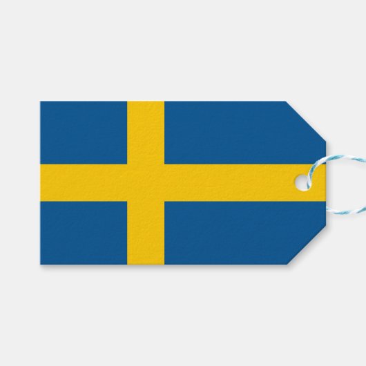 Étiquettes-cadeau Tag cadeau avec Drapeau de Suède (Devant (Horizontal))