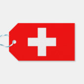 Étiquettes-cadeau Tag cadeau avec Drapeau de Suisse (Dos Horizontal)