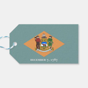 Étiquettes-cadeau Tag cadeau avec le drapeau de Delaware State, USA