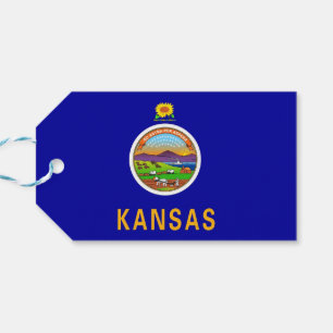 Étiquettes-cadeau Tag cadeau avec le drapeau de l'état du Kansas, US