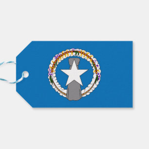 Étiquettes-cadeau Tag cadeau avec le drapeau des îles Mariannes du N