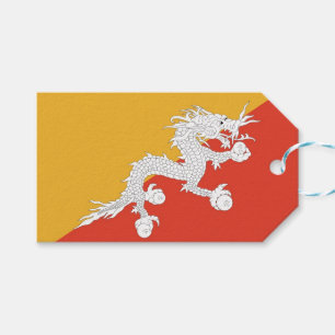 Étiquettes-cadeau Tag cadeau avec le drapeau du Bhoutan