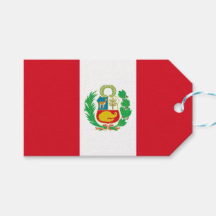 Étiquettes-cadeau Tag cadeau avec le drapeau du Pérou