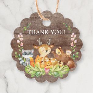 Étiquettes Cadeau Tag Cadeau Baby shower Favoriser les animaux de bo