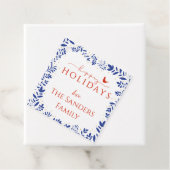 Étiquettes Cadeau Tag Cadeau Bleu et Blanc (En situation)