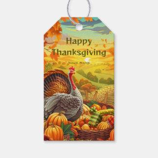 Étiquettes-cadeau Tag cadeau de Bon thanksgiving Citrouille d'automn