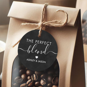 Étiquettes Cadeau Tag cadeau de café de mélange parfait, Mariage