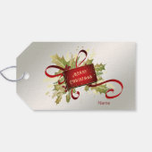 Étiquettes-cadeau Tag cadeau de Noël rouge moderne (Dos (Horizontal))