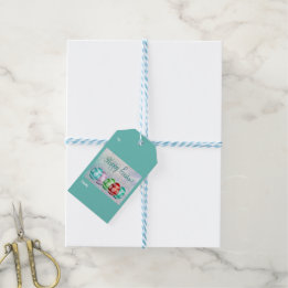 Étiquettes-cadeau Tag cadeau de Pâques avec des oeufs de fête