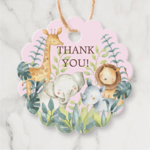 Étiquettes Cadeau Tag Cadeau du Baby shower Jungle Animaux Favoriser