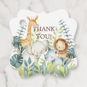 Étiquettes Cadeau Tag Cadeau du Baby shower Jungle Animaux Favoriser