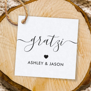 Étiquettes Cadeau Tag Cadeau Gratzi, Merci Mariage, Kraft