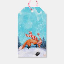 Tag cadeau Jumping Fox Winter