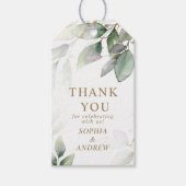 Étiquettes-cadeau Tag cadeau Mariage Eucalyptus Vert & Or (Devant)