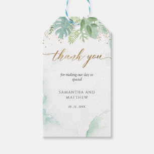 Étiquettes-cadeau Tag cadeau Merci aquarelle et verdure