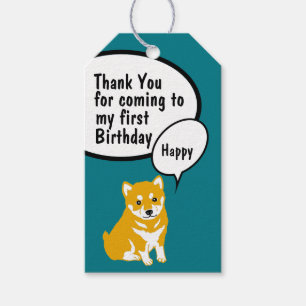 Étiquettes-cadeau Tag cadeau Merci de l'année de Chien Shiba 2018