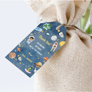 Étiquettes-cadeau Tag Cadeau Merci de navire Rocket Space Planets