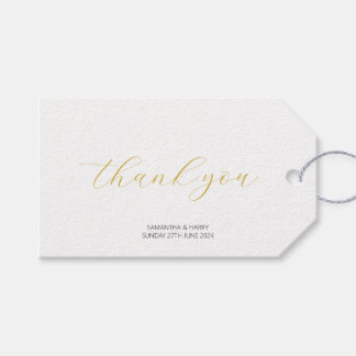 Étiquettes-cadeau Tag cadeau minimaliste de Merci d'or moderne Maria