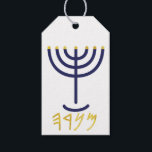 Étiquettes-cadeau Tag cadeau moderne Menorah Marine Gold<br><div class="desc">Menorah Gift Tag Navy Gold Personnalisable Cadeaux Tags Paleo Hebrew letters - Menorah : Mem, Nun, Resh, Hey Mem - Chaos Mighty Blood Nun - Continue Heir Son Resh - First Top Beginning Hey - Look Reveal Breath H4501 (Strong) מְ רָ ה מְ נֹ נ רָ וֹ ה menôrâh menôh...</div>