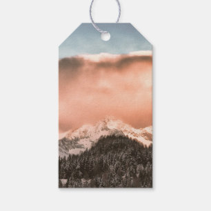 Étiquettes-cadeau Tag Cadeau NEIGE MONTAGNE CAPITALE AU COUCHER DU S