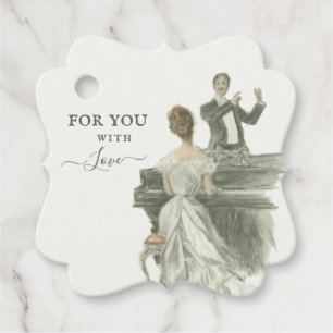 Étiquettes Cadeau Tag cadeau Piano Femme vintage