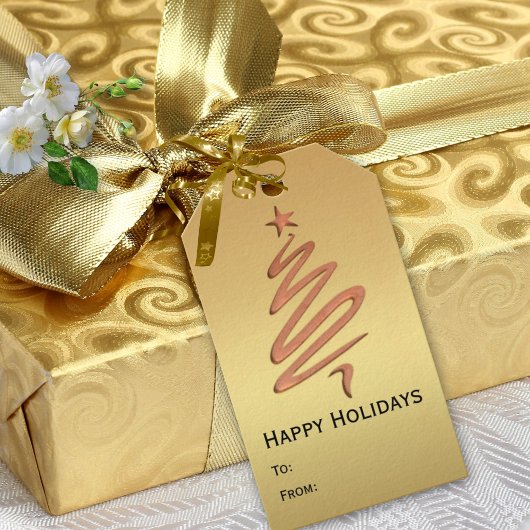 Étiquettes-cadeau Tag cadeau Rose Gold Metallic Holidays