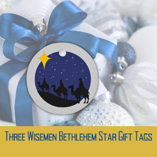 Étiquettes Cadeau Tag cadeau trois Wisemen Bethlehem Star