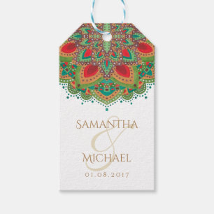 Étiquettes-cadeau Tag Cadeau Vert Mandala Mariage Merci Favoriser