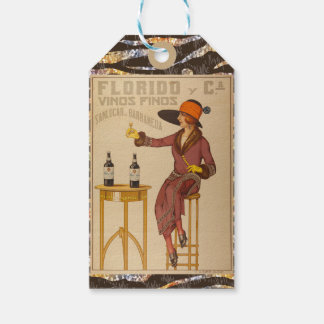 Étiquettes-cadeau Tag cadeau vintage Ephemera Lady Wine Toast