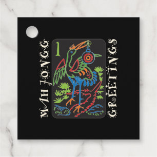 Étiquettes Cadeau Tag de bienvenue aux oiseaux Mah Jongg