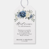 Étiquettes-cadeau Tag de bienvenue du Mariage de champagne Dusty Blu (Devant)
