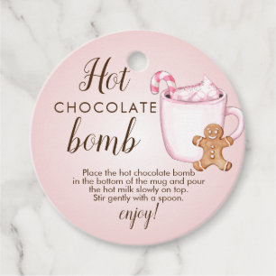 Étiquettes Cadeau Tag de bombe chocolat chaud