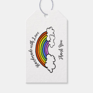 Étiquettes-cadeau Tag de cadeau de l'arc-en-ciel fait main avec amou