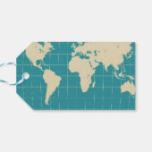 Étiquettes-cadeau Tag de cadeau World Map (Dos Horizontal)