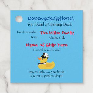 Étiquettes Cadeau Tag de canard de croisière
