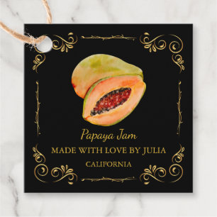 Étiquettes Cadeau Tag de Carré de confiture de papaye maison vintage