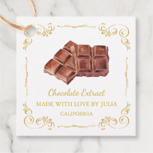 Étiquettes Cadeau Tag de Carré vintage d'extraction de chocolat mais
