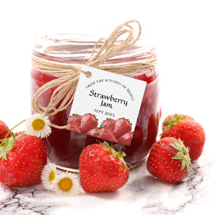 Étiquettes Cadeau Tag de confiture de fraise maison avec corde