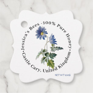 Étiquettes Cadeau Tag de cou de jarre de miel fantaisie avec Fleur s