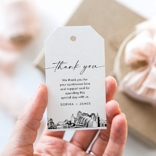 Étiquettes-cadeau Tag de Mariage Skyline Kansas City Merci Favor