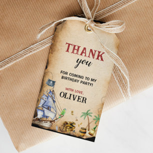Étiquettes-cadeau Tag de Merci de fête d'anniversaire du pirate