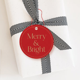 Étiquettes Cadeau Tag de Noël de la typographie moderne