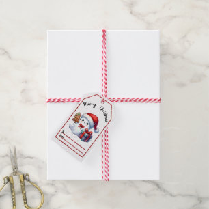 Étiquettes-cadeau Tag de Noël fantôme de charme avec friandises