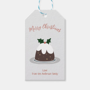 Étiquettes-cadeau Tag de Noël moderne Pudding